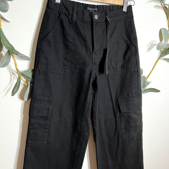 NWT Forever 21 Black Wide Leg Pants LAST CALL - Picture 2 of 7